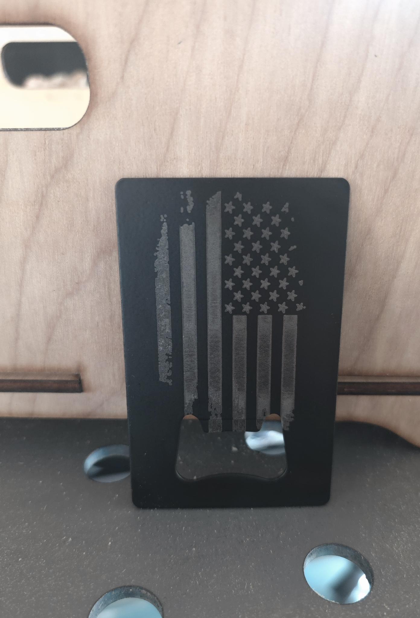 Credit card bottle opener - American Flag