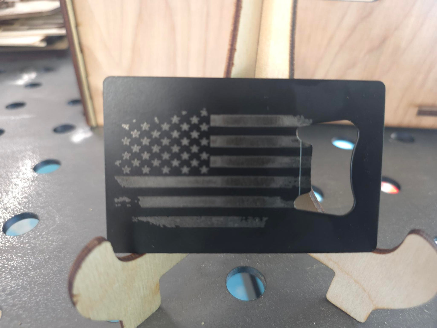 Credit card bottle opener - American Flag