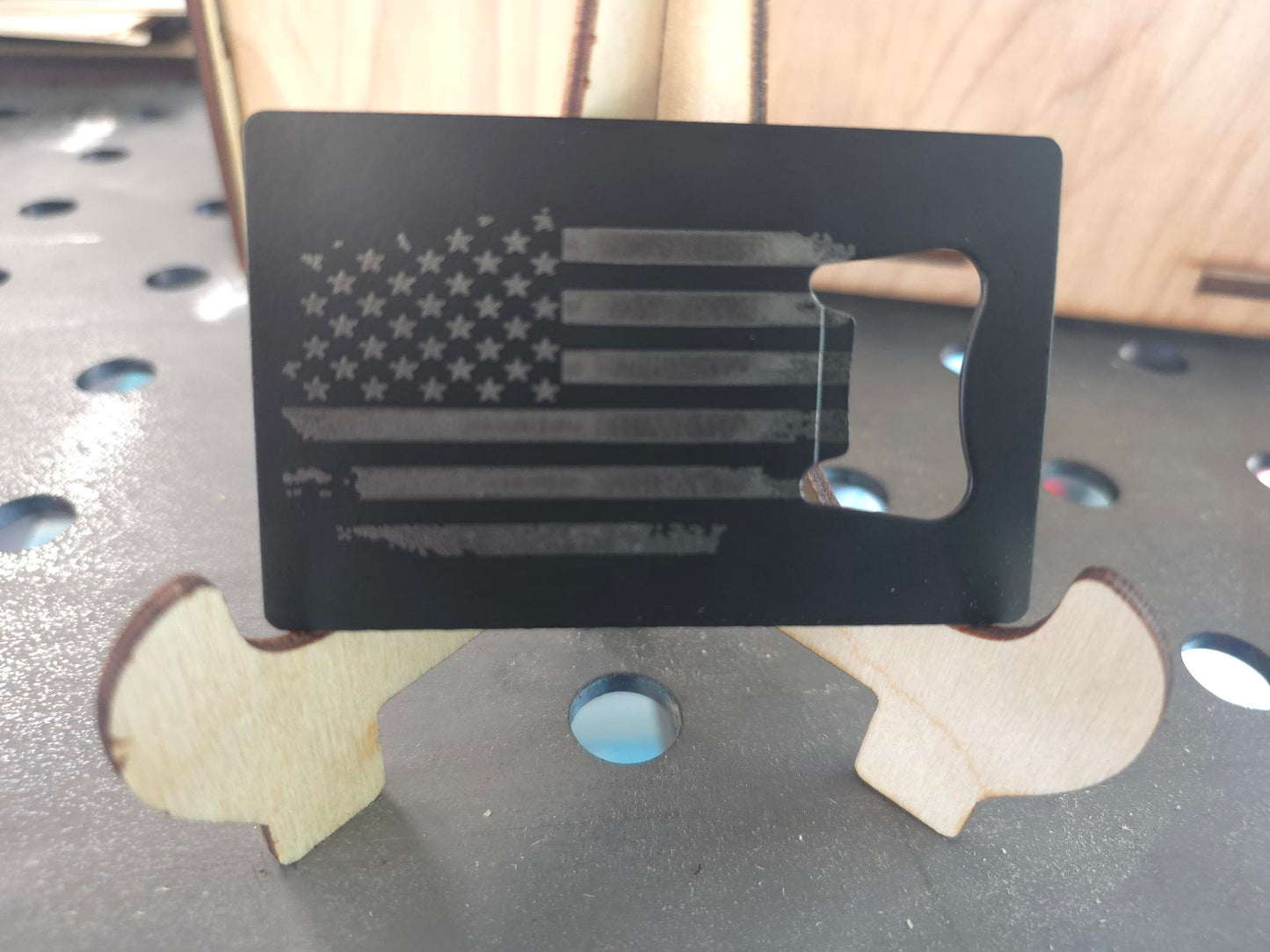 Credit card bottle opener - American Flag