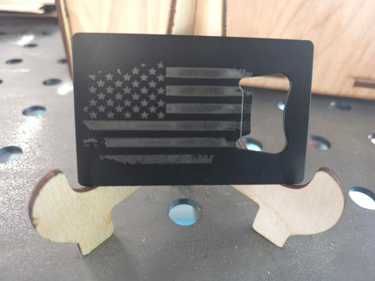 Credit card bottle opener - American Flag